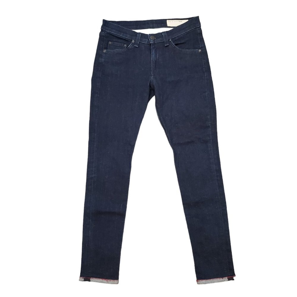 Rag & Bone Cate Cropped 27 (Meas 26x26 8" Low Rise) Dark Skinny Stretch Jeans A1